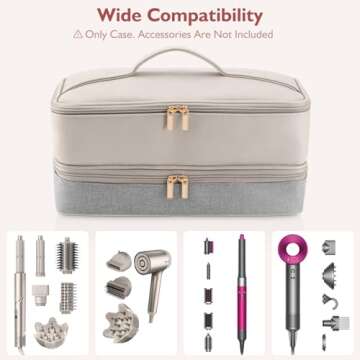 Travel Carrying Case for Hair Dryer Shark Flexstyle Dyson Airwrap Brush Double-Layer Hair Accessories Tools Storage Bag for Revlon Hairdryer Styler Organizer