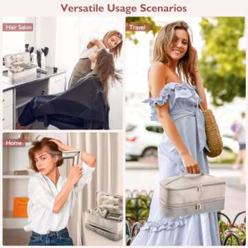 Travel Carrying Case for Hair Dryer Shark Flexstyle Dyson Airwrap Brush Double-Layer Hair Accessories Tools Storage Bag for Revlon Hairdryer Styler Organizer