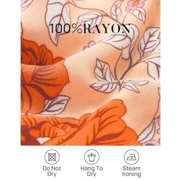 ZESICA Women's 2025 Summer Bohemian Floral Printed Elastic Waist A Line Maxi Skirt with Pockets,Peach,Medium