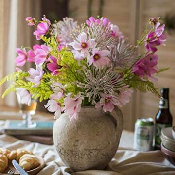 BFSHY Ceramic Flower Vases,Rustic Home Décor Floral Vase,Shabby Chic Vase,for Home Decor Living Room Centerpieces and Events,M