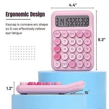 Mr. Pen 12-Digit Mechanical Pink Calculator Big Buttons