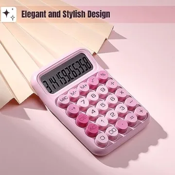 Mr. Pen 12-Digit Mechanical Pink Calculator Big Buttons