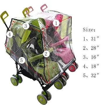 Aligle Twin Stroller Raincoat Weather Shield for Babies