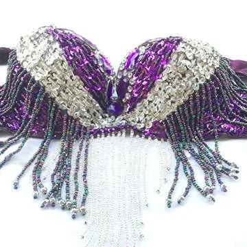 ROYAL SMEELA Belly Dance Costume Set for Women Belly Dance Bra and Belt Chiffon Dancing Skirts Professional Outfit 3pcs Purple