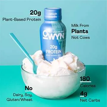 OWYN 100% Vegan Plant-Based Protein Shakes | Vanilla, 12 Fl Oz (Pack of 4) | Dairy-Free, Gluten-Free, Soy-Free, Tree Nut-Free, Egg-Free, Allergy-Free, Vegetarian