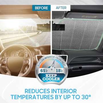 BDK Iridescent Car Windshield Sun Shade - Keep Your Vehicle Cool