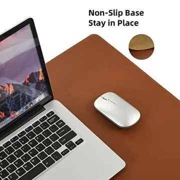 Desk Pad Blotter,Wolaile 36x17 in Large PU Leather Mouse Pad,Waterproof Non-Slip Writing Desktop Protector Mat,Office Desk Accessory,Brown