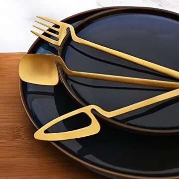 Luxury Matte Black Silverware Set for Elegant Dining
