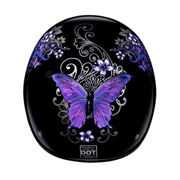 Daytona Half Helmet Skull Cap Butterfly - DOT Approved