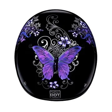Daytona Half Helmet Skull Cap Butterfly - DOT Approved