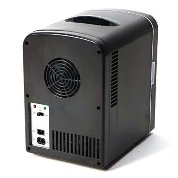 Uber Appliance Mini Fridge for Beauty, Skincare, makeup and Cosmetics storage with Dry Erase White Board - Personal portable refrigerator Electric Cooler/Warmer 4 Liter/6 can AC/DC Thermoelectric