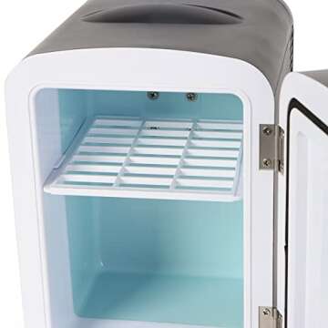 Uber Appliance Mini Fridge for Beauty, Skincare, makeup and Cosmetics storage with Dry Erase White Board - Personal portable refrigerator Electric Cooler/Warmer 4 Liter/6 can AC/DC Thermoelectric