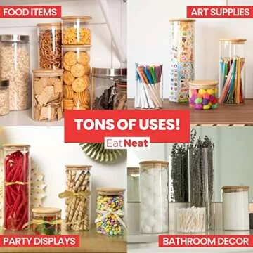 EatNeat Stylish Glass Canisters with Airtight Lids