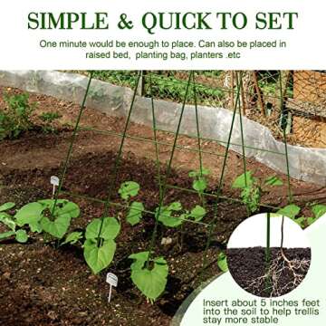 Kyrieval 48" Hx 18" L Cucumber Trellis for Garden A Frame Plant Support for Raised Bed, Outdoor Indo...