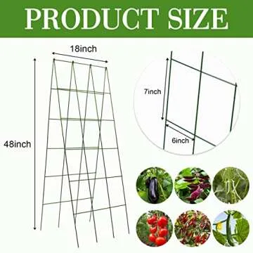 Kyrieval 48" Hx 18" L Cucumber Trellis for Garden A Frame Plant Support for Raised Bed, Outdoor Indoor Plant Garden Trellis for Climbing Plants (1 Pack)