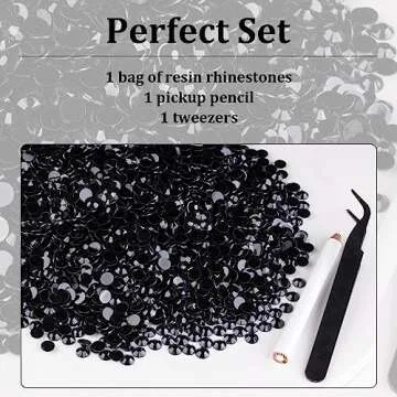 5000pcs 3mm Black Resin Rhinestones for Crafts and Art