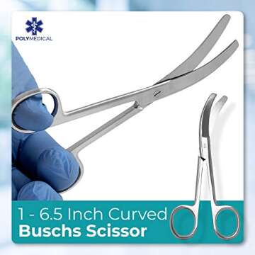 Veterinarian Student's Umbilical Cord Scissor Kit - 7 Pieces Total. High Grade Stainless Steel Instr...