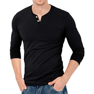 KUYIGO Men’s Slim Fit Henley Shirt - Fashionable Cotton Tops