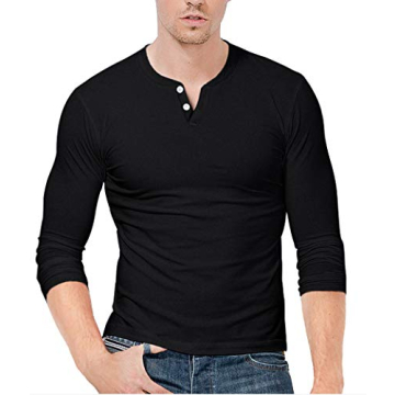 KUYIGO Men’s Slim Fit Henley Shirt - Fashionable Cotton Tops