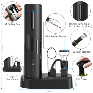 Electric Wine Opener Set 4-in-1 Elegant Gift for Wine Lovers