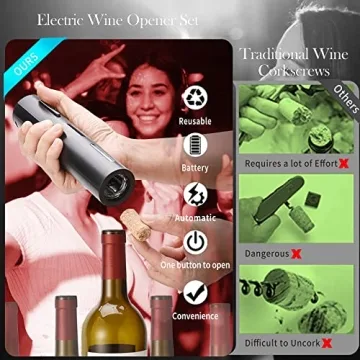 Electric Wine Opener Set 4-in-1 Elegant Gift for Wine Lovers
