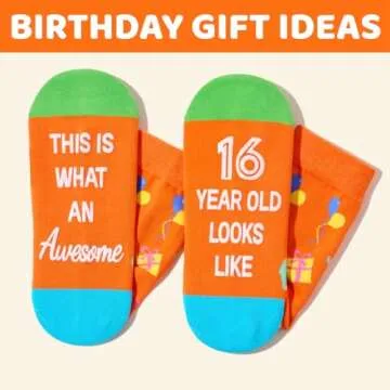 Funny Happy 16th Birthday Socks for Teenagers