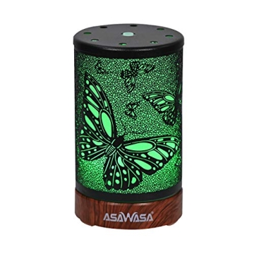 ASAWASA Essential Oil Diffuser, Metal Art Aromatherapy Oil Defusers, Aroma Humidifier with Waterless...
