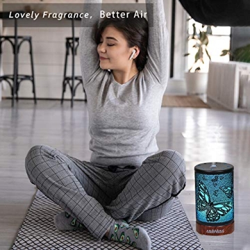 ASAWASA Essential Oil Diffuser with Night Light and Auto Shut-Off