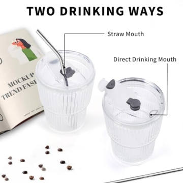 Stylish RÉΑLWÁY 16 OZ Iced Coffee Cups - Set of 4