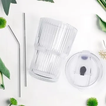 Stylish RÉΑLWÁY 16 OZ Iced Coffee Cups - Set of 4