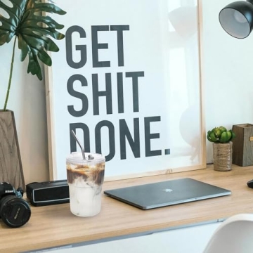 Stylish RÉΑLWÁY 16 OZ Iced Coffee Cups - Set of 4