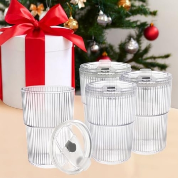 Stylish RÉΑLWÁY 16 OZ Iced Coffee Cups - Set of 4