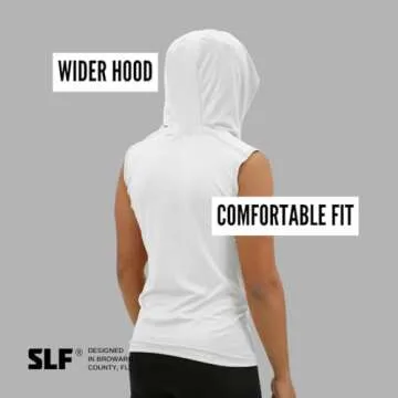 SLEEFS Basic White Sleeveless Compression Hoodie - Workout Top Tank for Men - Breathable Muscle Shirt - Quick Dry