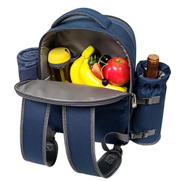 Hap Tim Picnic Backpack for 4 with Blanket & Cooler