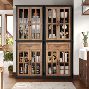 Stylish FOTOSOK 71'' Kitchen Pantry Cabinet with Storage