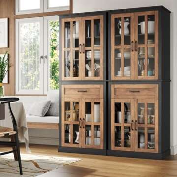 Stylish FOTOSOK 71'' Kitchen Pantry Cabinet with Storage