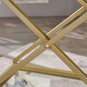 Stylish Gold Iron and Glass Bar Cart for Entertaining