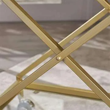 Stylish Gold Iron and Glass Bar Cart for Entertaining