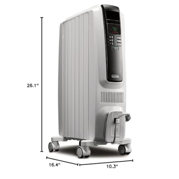 De'Longhi Dragon Digital Oil Filled Radiator Heater, 1500W Electric Space Heater for indoor use, programmable timer, Energy Saving, full room heater with safety features TRD40615E