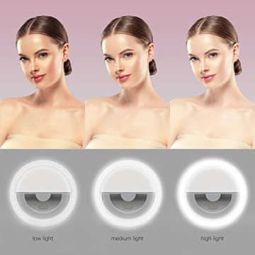 Auxiwa 36 LED Rechargeable Selfie Ring Light for Smartphones