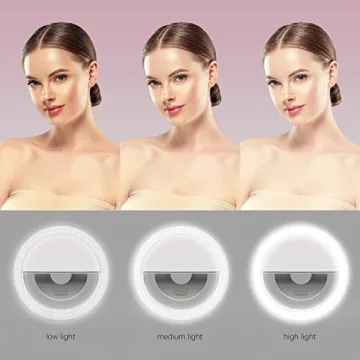 Auxiwa 36 LED Rechargeable Selfie Ring Light for Smartphones