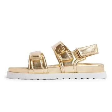 Modatope Womens Sandals Comfortable Flat Gold Sandals Women Summer Sandals Size 7.5