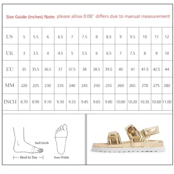 Modatope Womens Sandals Comfortable Flat Gold Sandals Women Summer Sandals Size 7.5