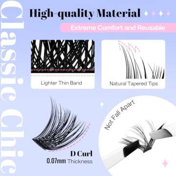 CALAILIS Lash Clusters DIY Eyelash Extensions 168pcs 56D Individual Lashes Mega Volume Cluster Lashes Natural Look Eyelash Clusters(56D-0.07,D-10-16MIX)