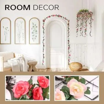 Miracliy 5 Pack Realistic Flower Garlands for Decor