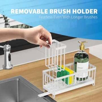 Compact Stainless Steel Sink Caddy for Kitchen Organization