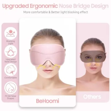 BeHoomi Sleep Mask - Total Blackout, Premium Comfort