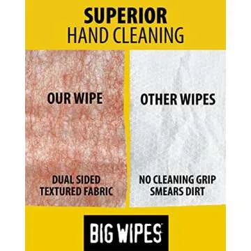 BIG WIPES Heavy Duty Industrial Textured Scrubbing Wipes, Red Top, (80 Count (Pack of 1), Heavy-Duty)