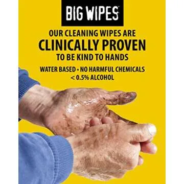 BIG WIPES Heavy Duty Industrial Textured Scrubbing Wipes, Red Top, (80 Count (Pack of 1), Heavy-Duty)