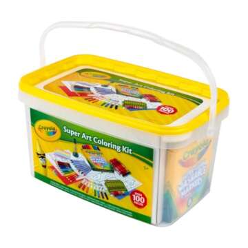 Crayola Super Art Coloring Kit (100+ Pcs), Arts & Crafts Set for Kids, Coloring Supplies, Arts & Crafts Set, Gifts for Kids [Amazon Exclusive]